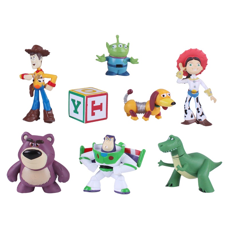 現貨 8款整套 日本動漫 玩具總動員 Toy Story 胡迪 翠絲 草莓熊 抱抱龍 三眼仔Q版公仔人偶模型玩具手辦娃娃