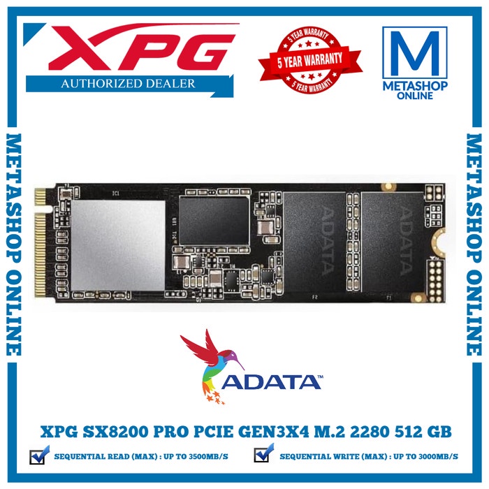 定制 SSD XPG SX8200 PRO 512GB SX8200PRO NVME M2 M.2 PCIe Gen 3