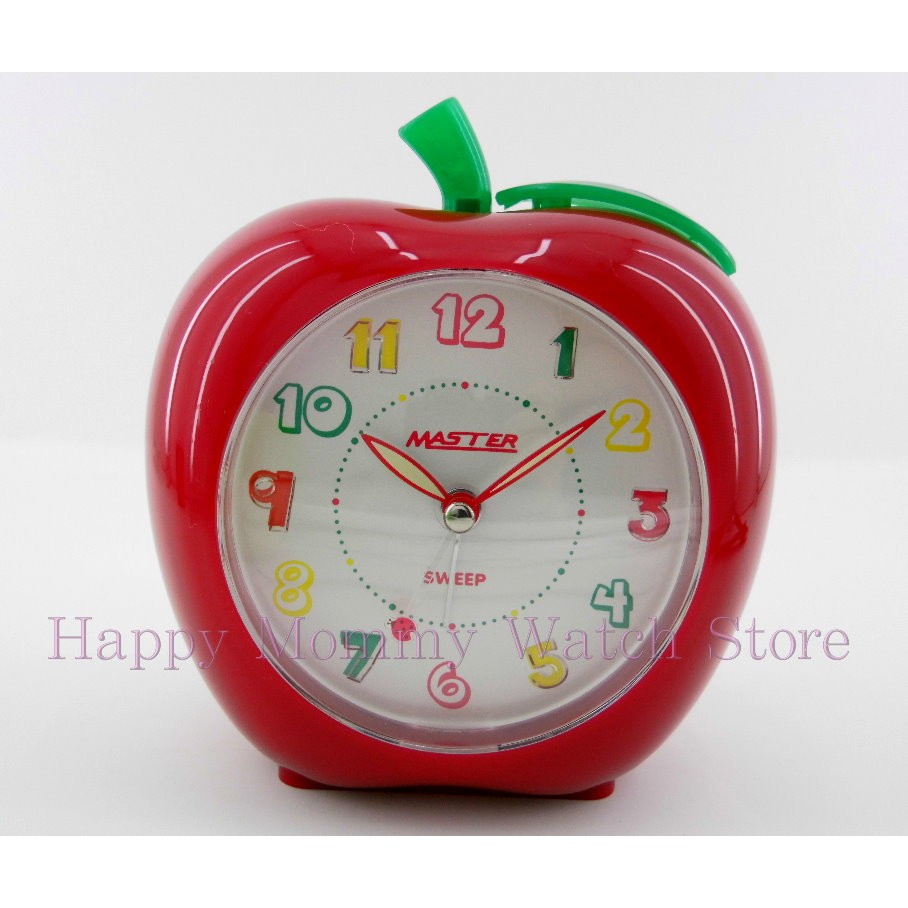 【 幸福媽咪 】台灣製造 MASTER 蘋果造型 靜音 貪睡 和旋音樂鬧鐘 JM-E611