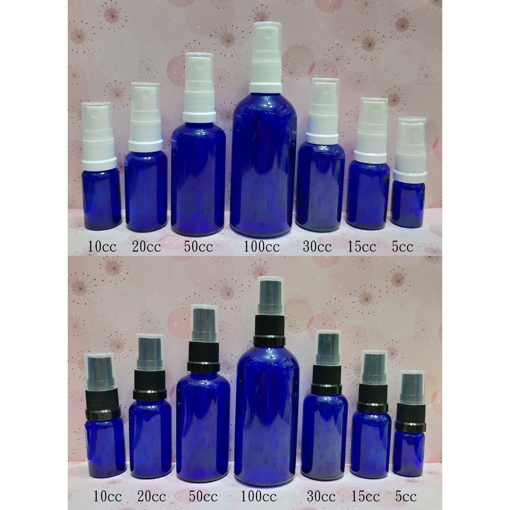 5ml/10ml/15ml/20ml/30ml/50ml/100ml藍色玻璃噴霧瓶/精油噴瓶/酒精噴瓶/花水化妝水噴瓶