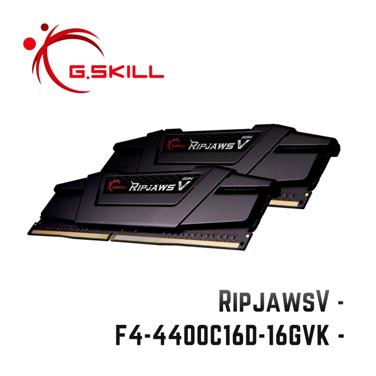 芝奇G.SKILL RipjawsV 8Gx2 雙通 DDR4-4400 CL16黑 F4-4400C16D-16GVK