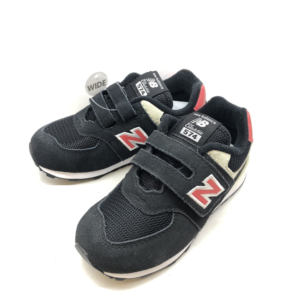 New balance 紐巴倫 NB574 童鞋 魔鬼氈 寬楦 男童 運動鞋 小童鞋 中童 兒童布鞋 正版經銷 黑紅