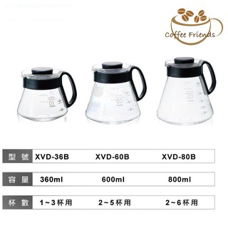 【電子發票】日本 HARIO V60經典咖啡壺(XVD-36B/XVD-60B/XVD-80B)