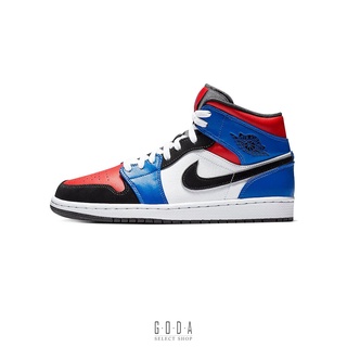 【AIR JORDAN 1 MID TOP3】白藍紅 一代｜喬丹 中筒 男鞋 554724-124 GODA 夠搭