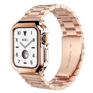 Tpu 保護套保護殼+金屬錶帶相容 Apple Watch 41mm45mm40mm44mm IWatch 8 7 6