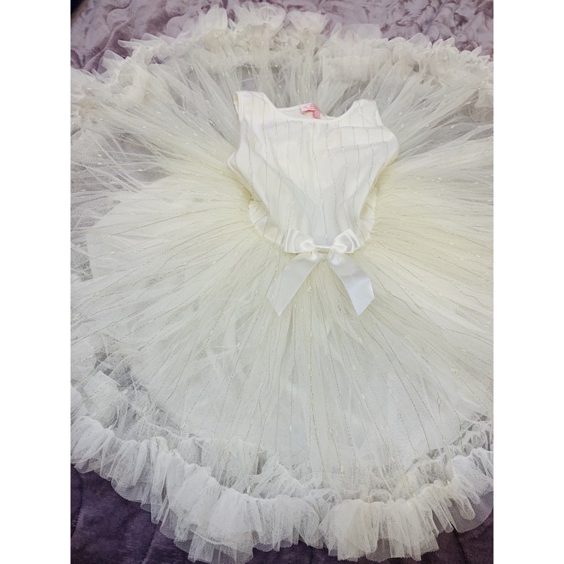 小公主 超美 膨裙 白色小禮服 小洋裝畢業小禮服尺寸6x