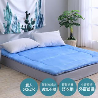 日式床墊；雙人5X6.2尺5cm【3D氣對流-藍色】；LAMINA台灣製