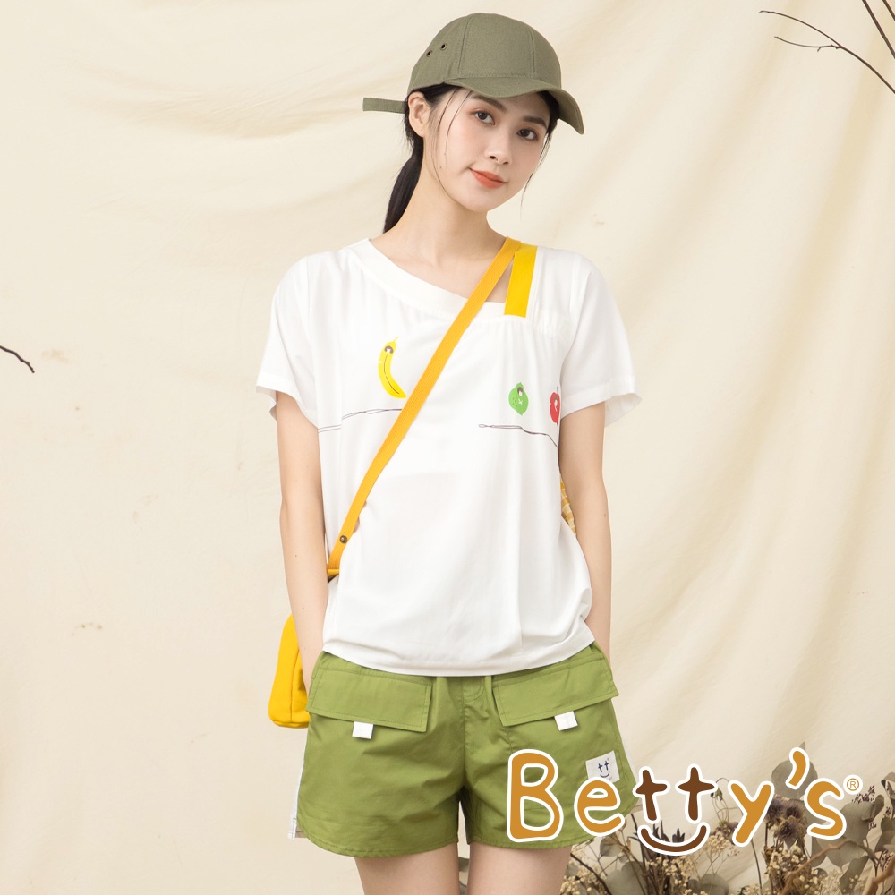 betty’s貝蒂思(11)前口袋斜邊白條短褲(綠色)