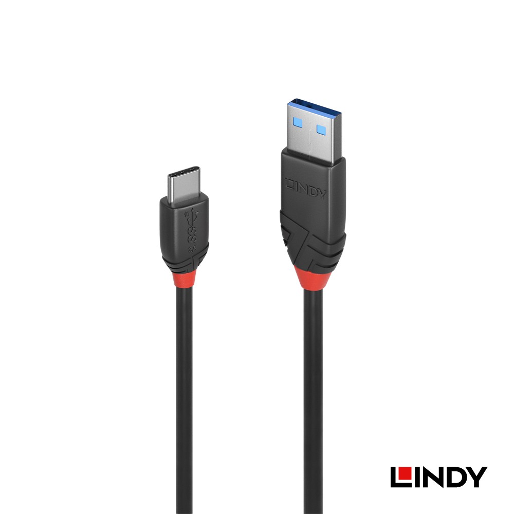 LINDY 林帝 BLACK LINE USB 3.1 GEN 2 TYPE-C/公 TO TYPE-A/公 傳輸線