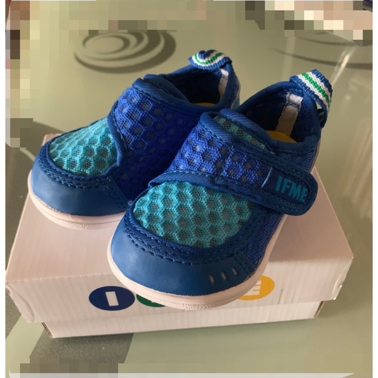 全新IFME 藍色小童透氣水涼鞋 布鞋 室內鞋 13cm