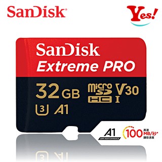 【Yes！公司貨】SanDisk Extreme PRO A1 32G/GB 100M V30 micro SD 記憶卡