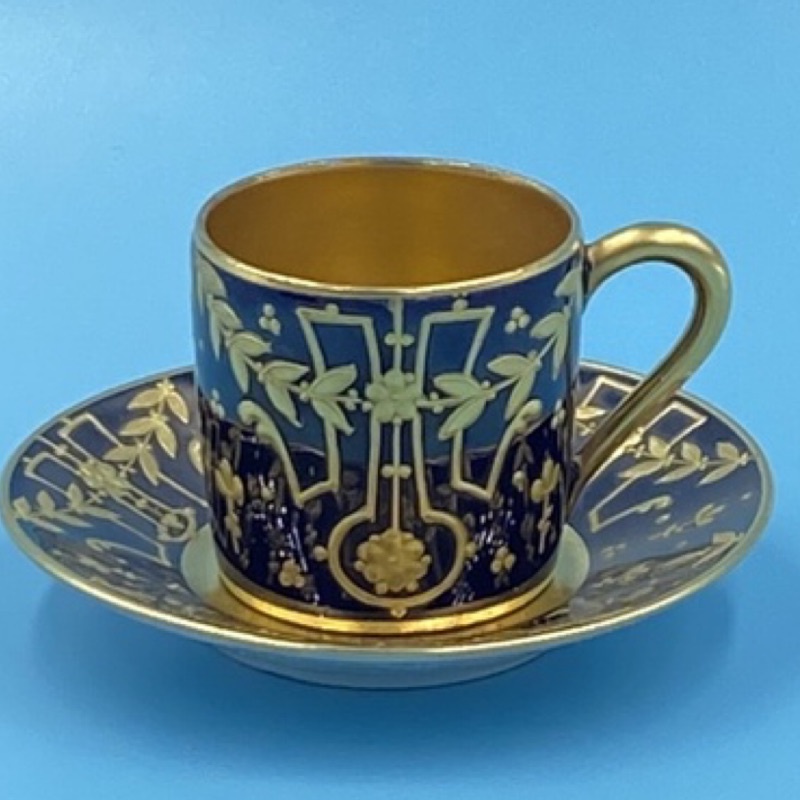 法國MB Limoges 古董級金彩立體紋路濃縮咖啡杯組（4930-2-19-2）120ml