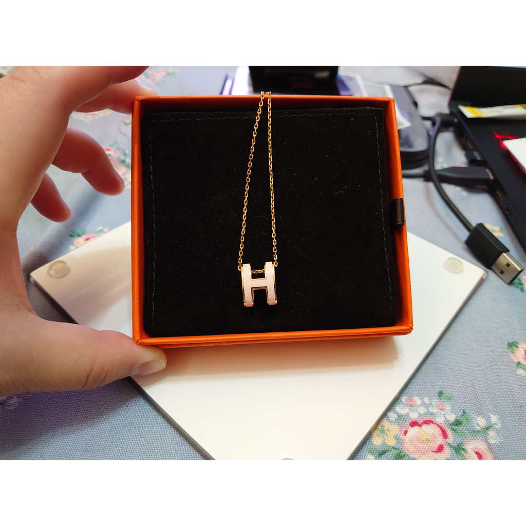 [二手] 愛馬仕HERMES  POP H 項鍊(粉紅金鍊)