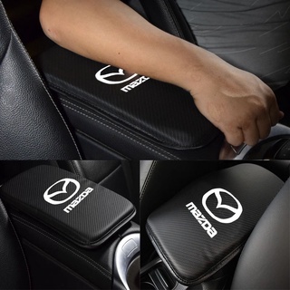 MAZDA 全新碳纖維汽車中控台扶手墊軟墊套適用於馬自達 cx8 CX30 CX4 CX5 馬自達 3 6 8 ATZ