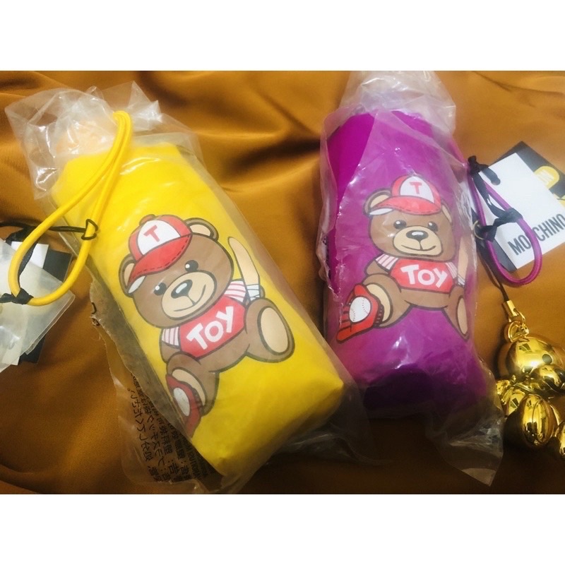 ☆現貨☆MOSCHINO Toy 🧸 泰迪熊logo 小熊吊飾 輕巧折疊傘 雨傘