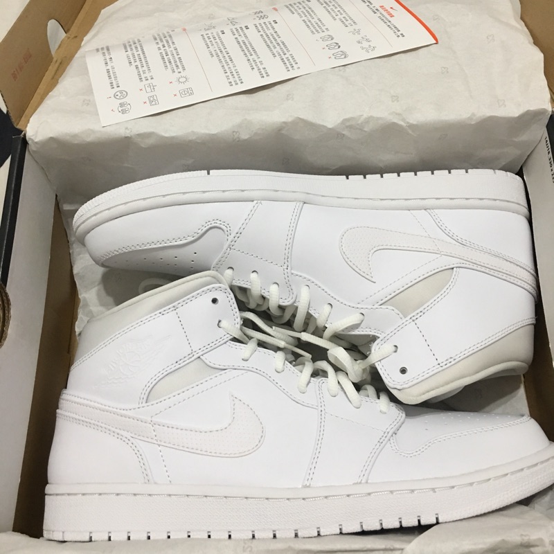 JORDAN 1 MID WHITE US11.5(GOLD SIZE)