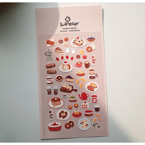 [現貨]韓國Suatelier- 手帳貼紙 no.1116 food trip#4 蛋糕鬆餅 草莓藍莓