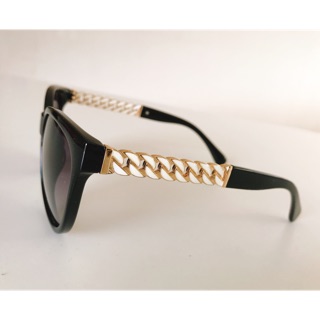 米蘭 超模款 精品風 琺瑯鎖鏈造型太陽眼鏡