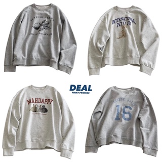 ❰DEAL❱ 長袖 現貨!! 印花 圖案 共4款 圓領 大學T 質感 上衣 寬鬆 衣服 百搭款 休閒長袖