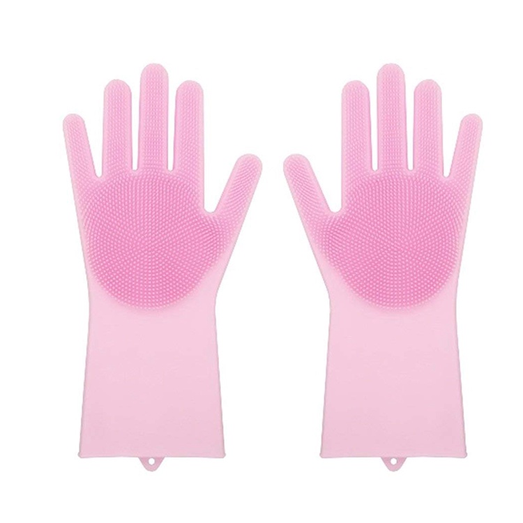 [趣嘢]多功能耐高溫 矽膠毛刷手套 隔熱手套 防水防油汙 大掃除 清潔刷 矽膠手套 趣野