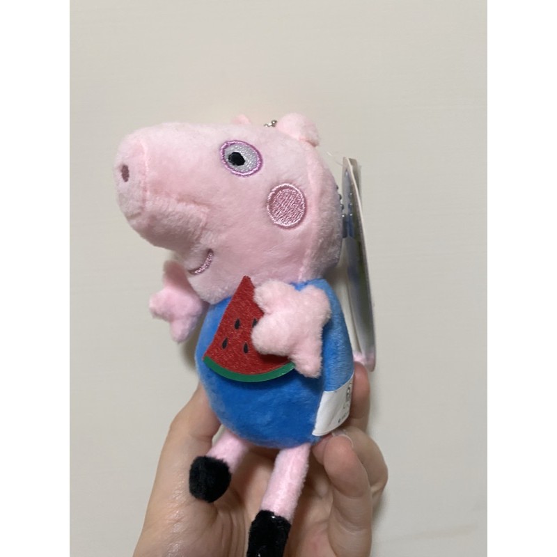 [1元加購]Peppa Pig佩佩豬吊飾 3吋西瓜 正版授權 喬治弟弟 玩偶 娃娃 鑰匙圈 絨毛玩具