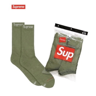 {OGC} 2022SS Supreme Hanes Crew Socks 軍綠 襪子 長襪 單雙
