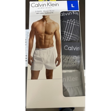 好市多 Calvin Klein 男彈性內褲 純棉平織平口褲3件組