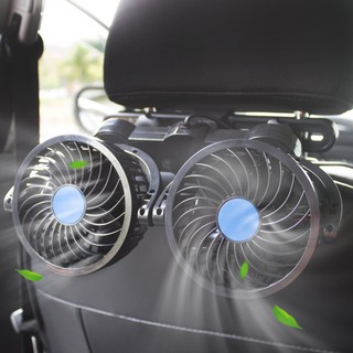 車用電風扇 靜音風扇 汽車 空調 雙頭 後座 車載風扇 12V 電風扇 椅背 夾式 大風量 車內降溫 餐車 麵包車