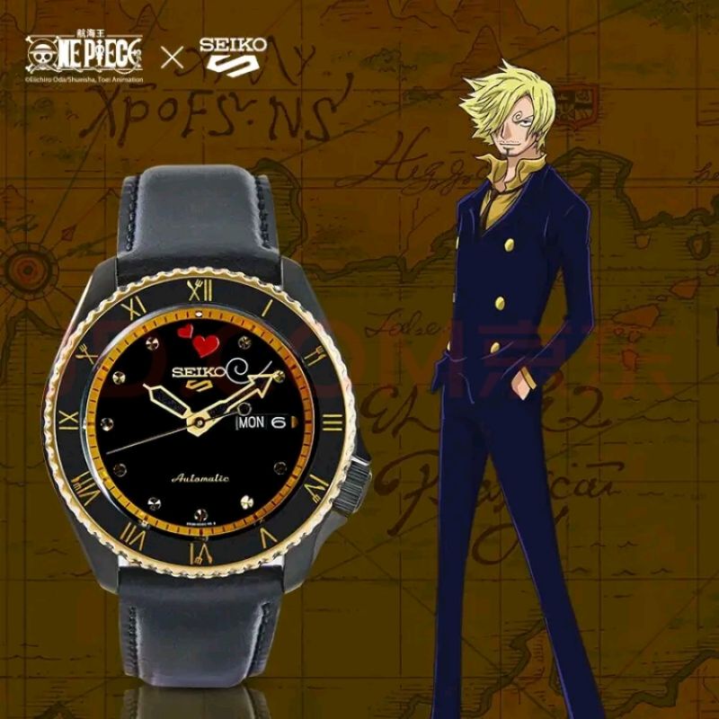 全新 正品 SEIKO 精工 海賊王 航海王 香吉士 2020 年 聯名 限量 機械 機芯 錶 5 sport 海外版