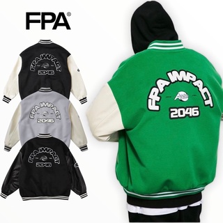 【JIN】現貨！新銳設計師品牌 FPA 刺繡 拼接 棒球外套 立絨 外套 長袖