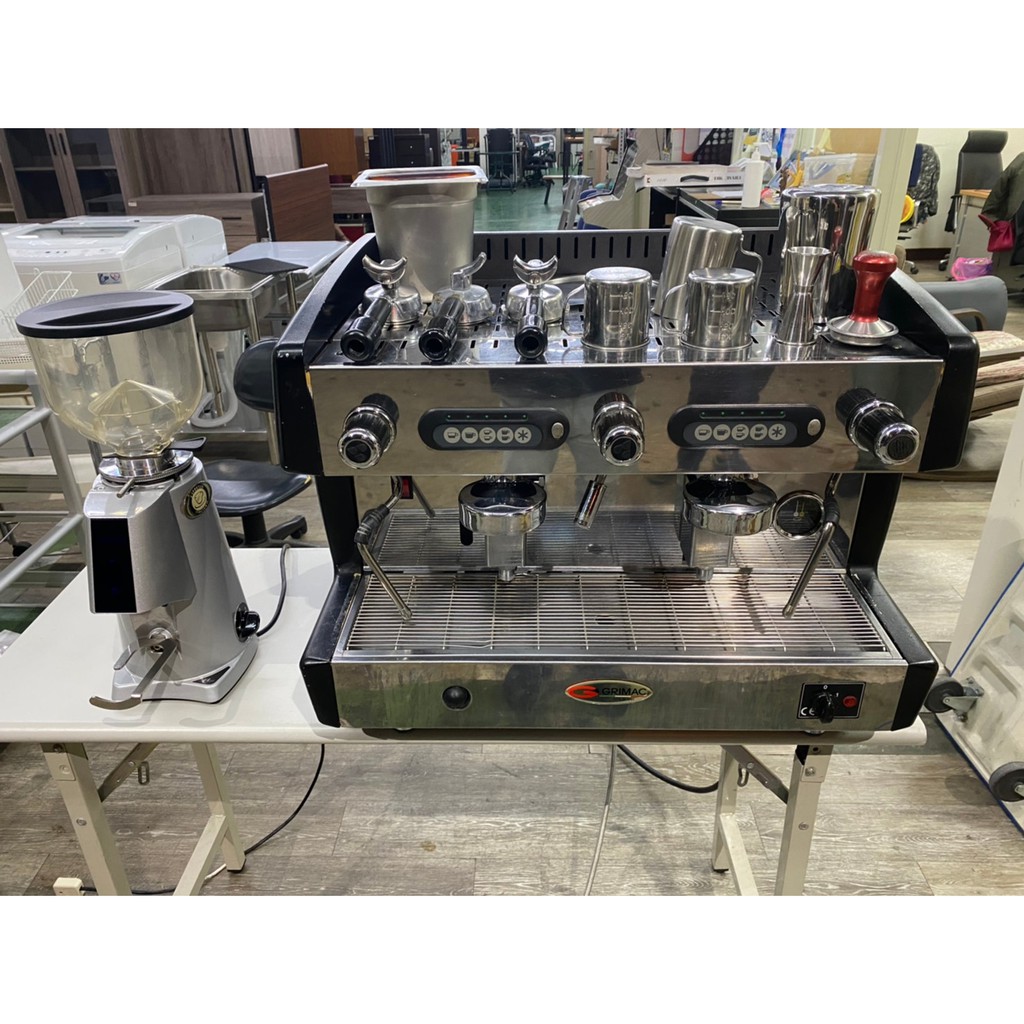 吉田二手傢俱❤義大利GRIMAC義式雙孔半自動咖啡機TWENTY+磨豆機組 雙孔機 研磨機 蒸氣