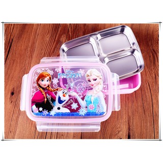 【台灣出貨】韓國正品 兒童 餐具 Disney Frozen 冰雪奇緣 不鏽鋼餐盤 樂扣不鏽鋼餐盤 便當盒午餐盒