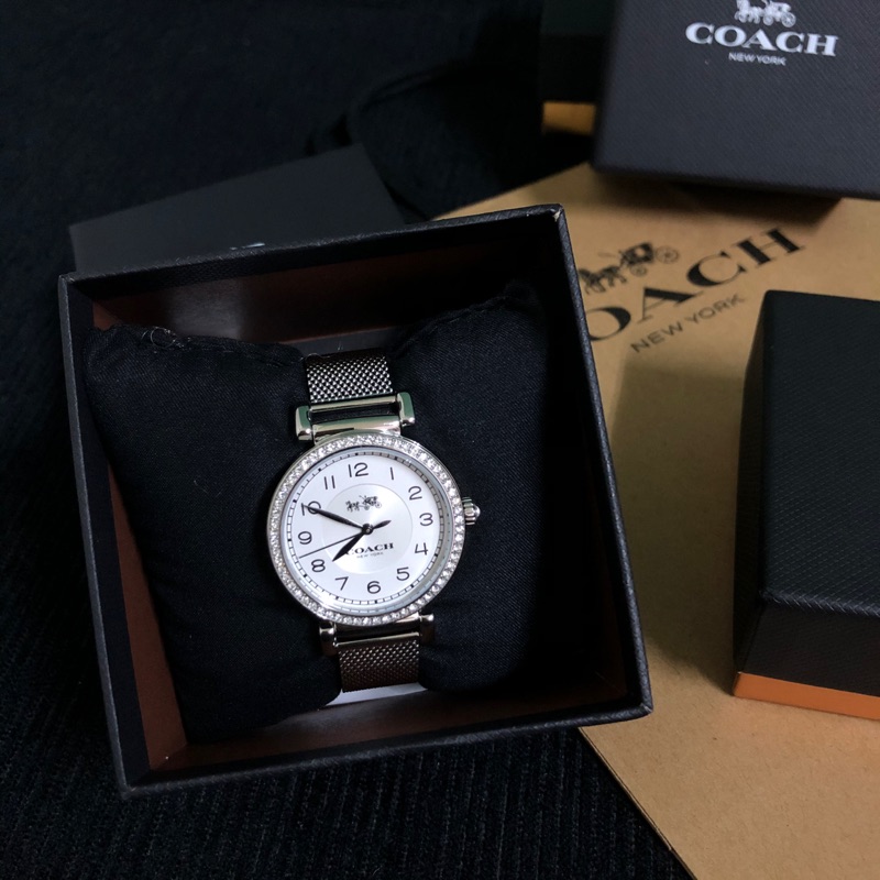 COACH 米蘭邊鑽網帶鍊錶 銀河 手錶 現貨 美國代購