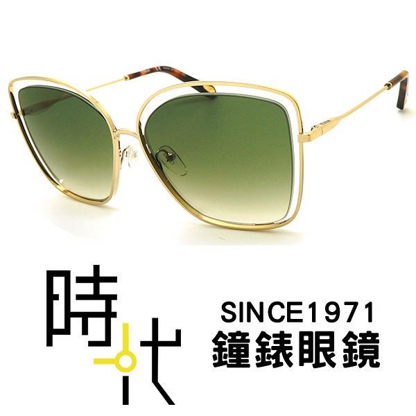 【CHLOE】Chloé 太陽眼鏡墨鏡 CE133S 733 60mm 橢圓方框墨鏡 漸層綠鏡片/金框 台南 時代眼鏡