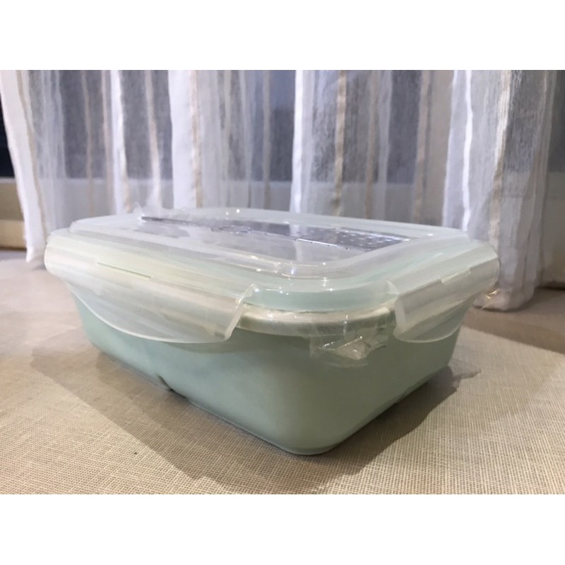 「全新」Winox三格長方陶瓷保鮮盒（附餐具）815ml