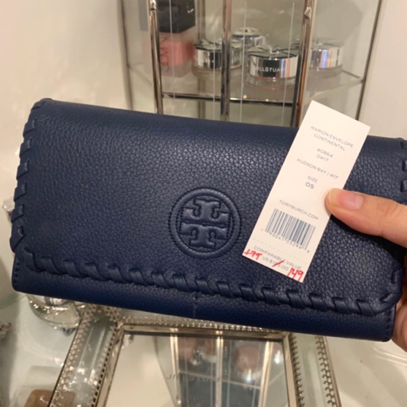 🇺🇸Tory Burch tb 編織深藍色長夾 美國帶回 保證正版 原價近5000