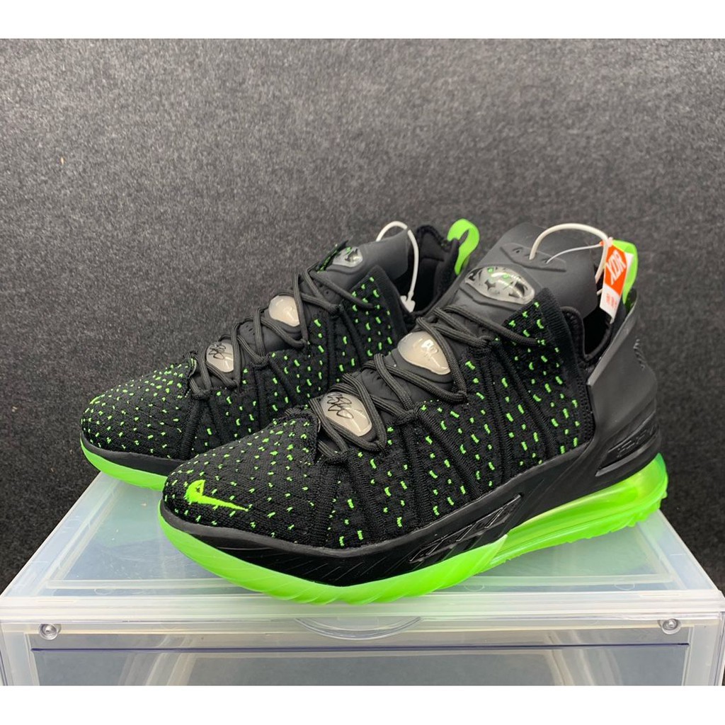 Nike LeBron 18 Dunkman 黑色/電綠 詹姆斯18代男子運動休閑籃球鞋！