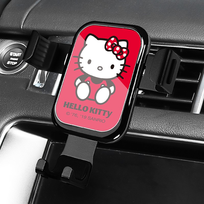 Lve雜貨鋪Hello Kitty凱蒂貓可愛卡通手機車載支架車上支撐架出風口多功能通用導航架車內卡扣式汽車內飾裝飾