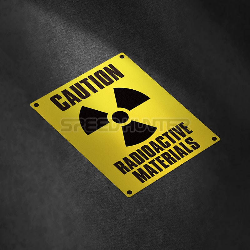 【現貨】核輻射生化危機污染泄露標車貼 危險勿靠近警示貼紙防水反光車貼