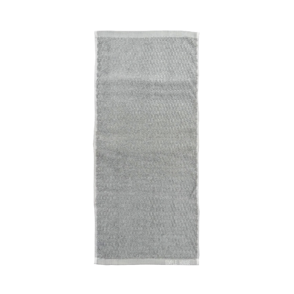 【簡單工房】美國棉格紋毛巾-冰灰 [34x76cm  100%棉 台灣製]