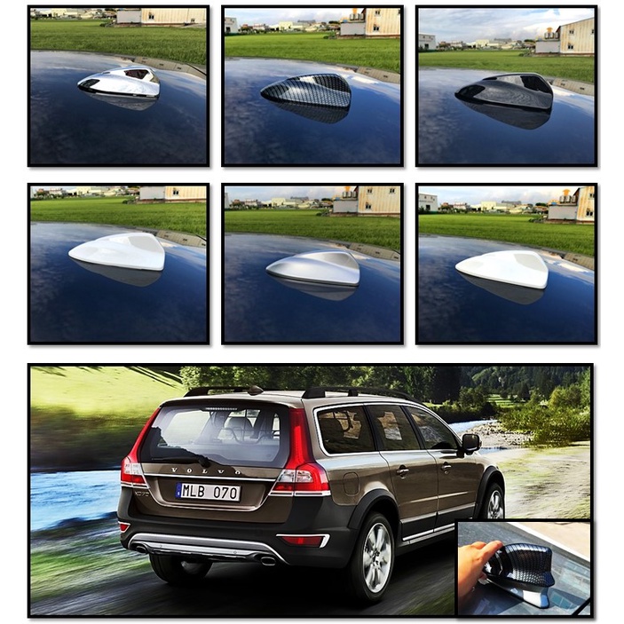 圓夢工廠 Volvo XC70 2007~2016 改裝 鯊魚鰭 天線蓋飾貼 烤漆黑 烤漆銀 烤漆白 鍍鉻銀 卡纖紋