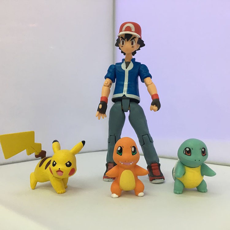 清倉 寵物小精靈  【figma 052】  神奇寶貝 小智  皮卡丘  寶可夢 小火龍  杰尼龜  手辦  15cm
