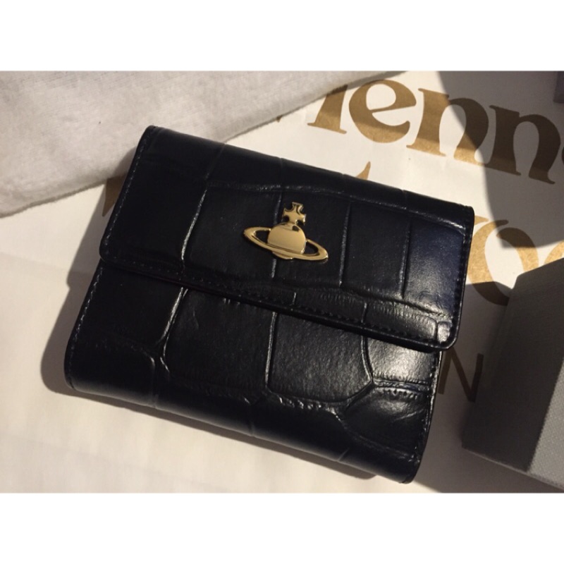 全新正品 Vivienne Westwood 女用黑色中長夾