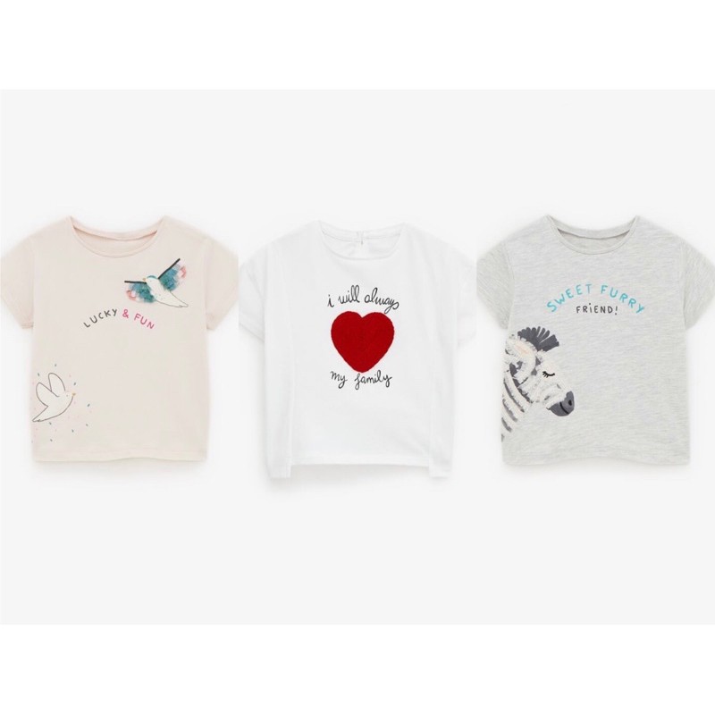 [正品自售] Zara女寶短袖T恤三件一組 (二手)