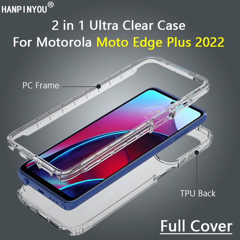 適用於 Motorola Moto Edge 30 Pro X30 Plus 2022 360 透明保護套 TPU 後蓋