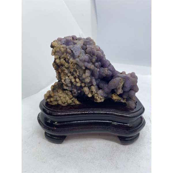 D3591天然寶石原礦/紫葡萄石 原礦 紫葡萄 葡萄原礦 擺件 送訂製木座