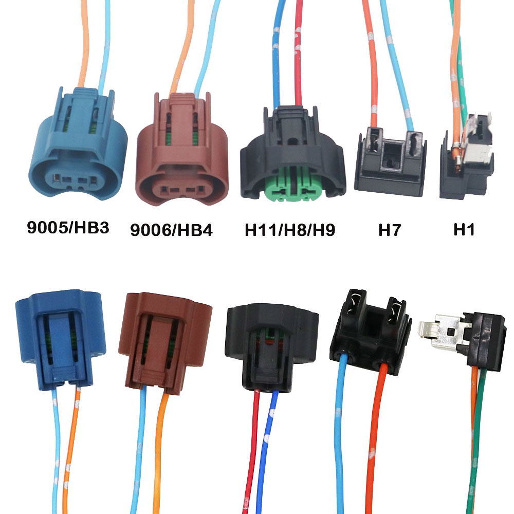 適配器接線連接器 H8 H11插座導線 9005 HB3 9006 HB4燈泡座固定器配件 母插頭 轉換接頭 H1 H7