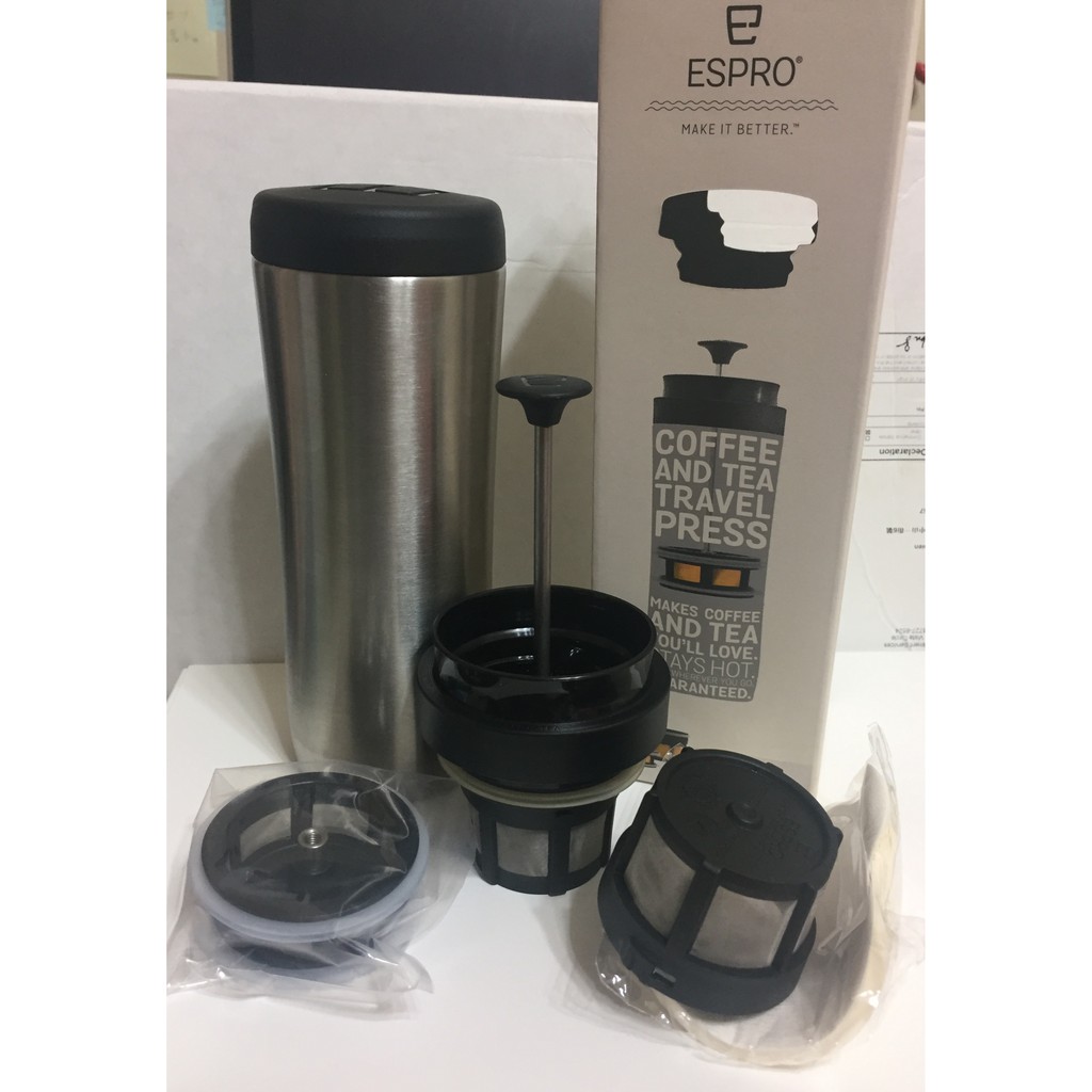 (已預訂勿下標）ESPRO兩用雙層真空濾壓隨行杯-霧鋼  濾壓 咖啡 泡茶 星巴克