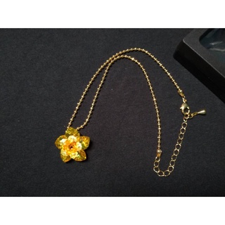 Swarovski 施華洛世奇水晶 金色花朵項鍊1條 自製 手工 手作 串珠 飾品
