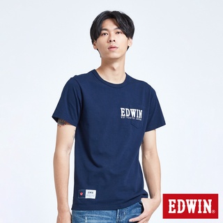 EDWIN 人氣復刻 EDWIN復古印花口袋短袖T恤(丈青色)-男款